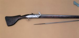 Mosquete Matchlock com descanso forjado